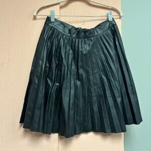 Pleated Leather Skirt